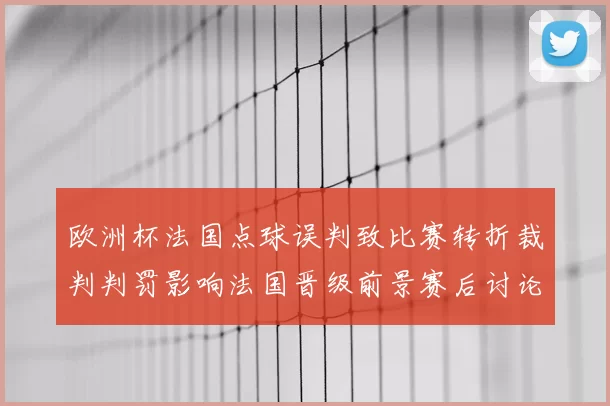 欧洲杯法国点球误判致比赛转折裁判判罚影响法国晋级前景赛后讨论展开